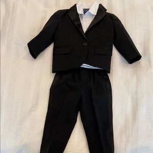 Nautica 18M toddler black suit and white Dress Shirt